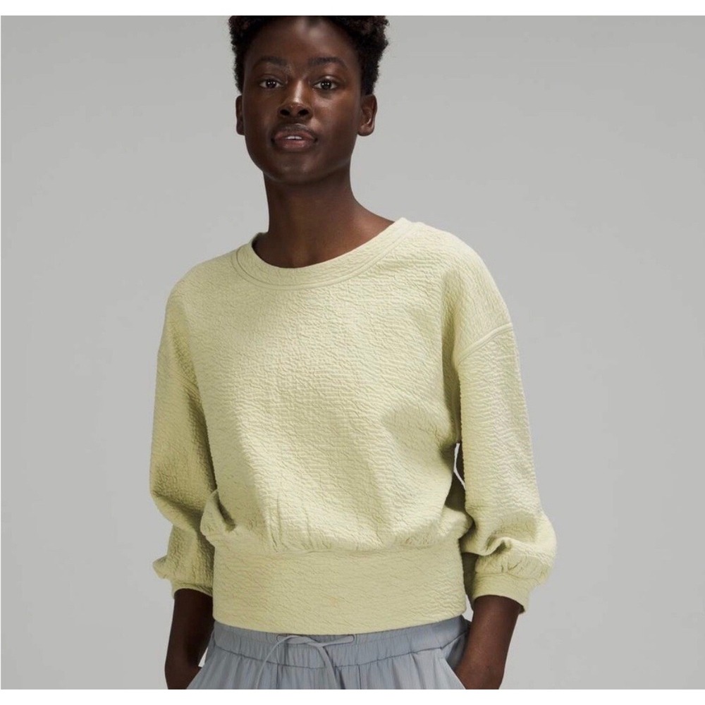 Lululemon Textured Crewneck Pullover in Dew‎ Green Size 8